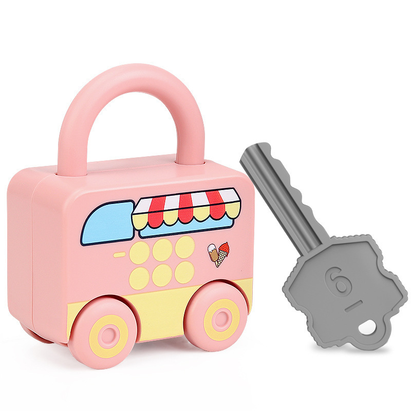 Baby Learning Lock with Key Car Games Montessori Educational Toy Number Matching Lock Toys Sensory Toys For Kids 1 2 3 Years