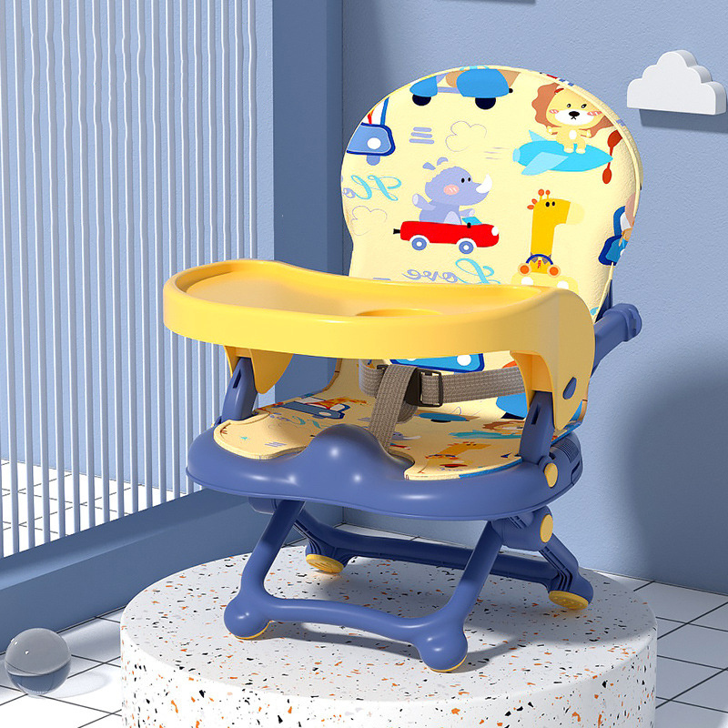 Infant Anti Slip Feeding Baby Toddler Chair Seat Folding Portable Plastic Baby Dinning Chair With Safety Belt