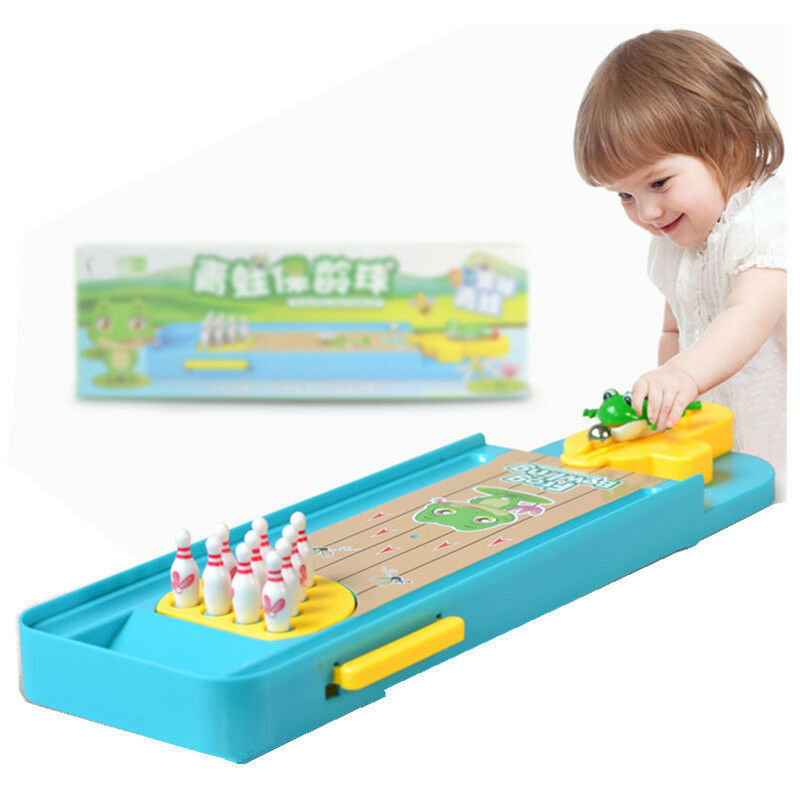 Cartoon Mini Bowling Set Toys Table Game Frog Bowling Children's Toy Party Table Interactive Sport Games For Kids Adults