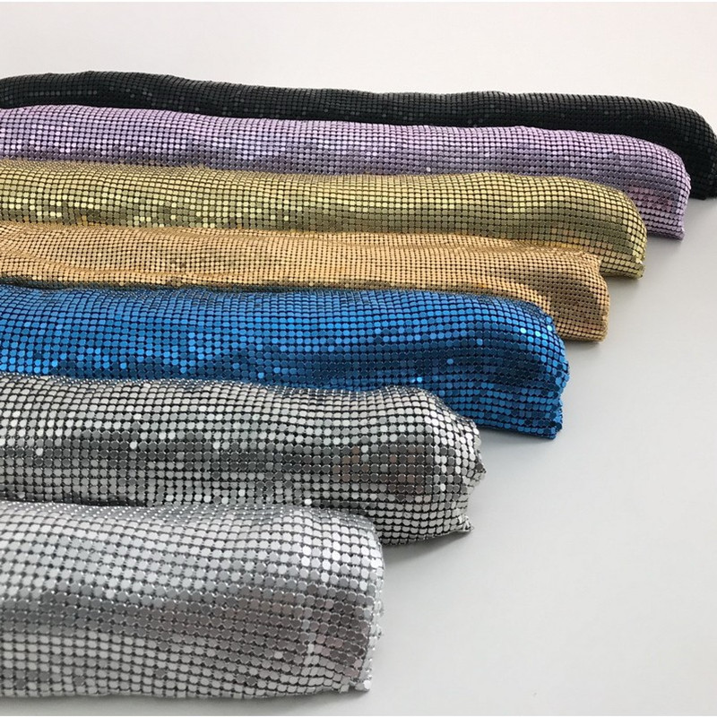 Metal sequin fabric/aluminum sequin fabrics/chain mail fabric