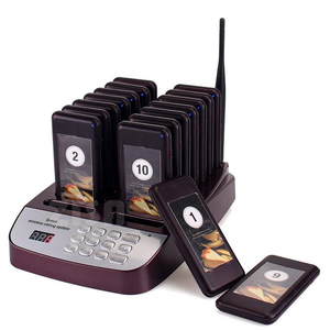 Vibrating Wireless Restaurant Guest Buzzer Queue Calling Paging System 16 guest Pagers