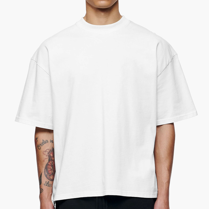 High Quality Plain Custom Cropped T-Shirt Boxy 100% Cotton Blank Oversized Heavyweight Drop Shoulder White T Shirt Manufacturer