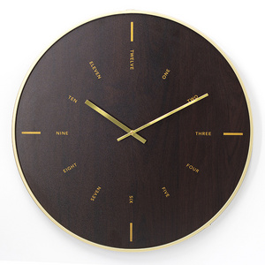 Good Price Decoration Circle Wall Clock Quiet Metal Frame MDF Dial Sweep Movement Antique Clock Wall For Home Decor