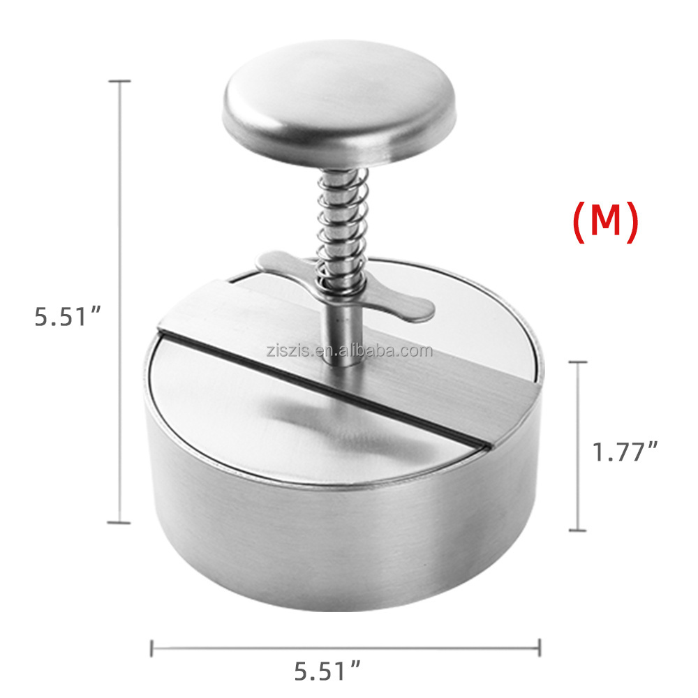 Stainless Steel 304 Hamburger Press Burger Press Adjustable Hamburger Patty Maker Mold Perfectly for Formed Hamburger