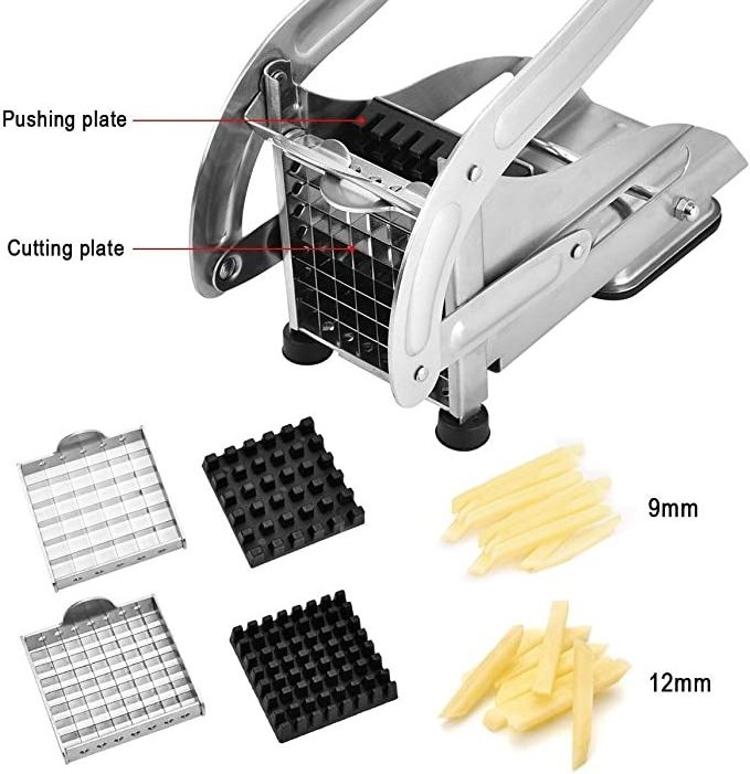 hot selling stainless steel  Manual potato  chips   french fry cutters with suction pad