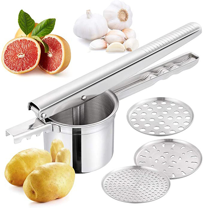 hot selling  Stainless Steel Potatoes Ricer  Masher Fruit and Vegetable Tools Ricer Stainless Steel Potato Masher