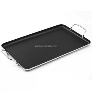 2023 Hot Selling Aluminum commercial griddles grill pan  non stick grill Pan With Two Handles Grill Plate