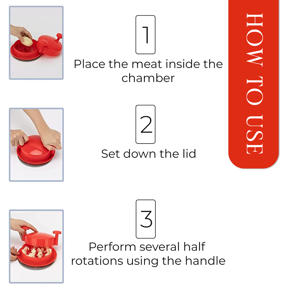 Hot Selling Light Round Plastic Portable Manual Grinder Shred Machine Mincer Meat Chicken Shredder Tool