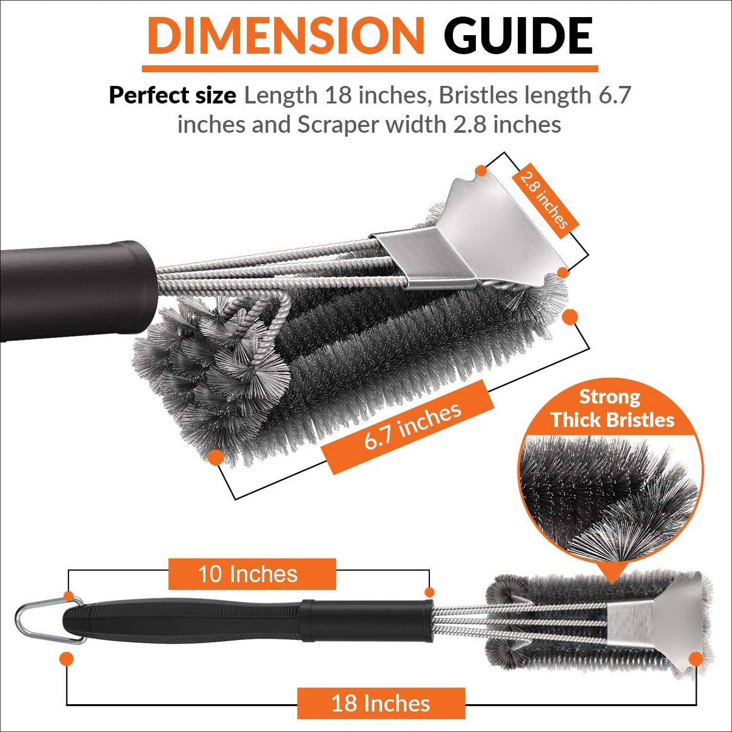 2021 hot sale Extra Strong BBQ Cleaner Accessories BBQ Grill Brush Steam Cleaning Stainless Steel Brush Grill Brush and Scraper