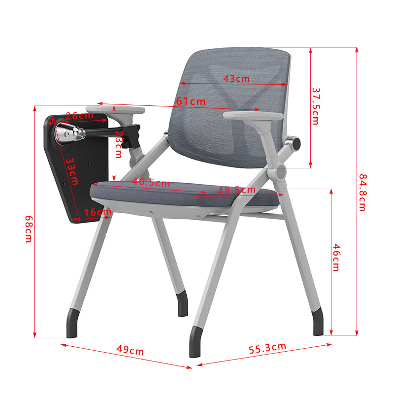 ZITAI foldable student school chairs training conference minimalist staff office laboratory chair lab training stool with swivel