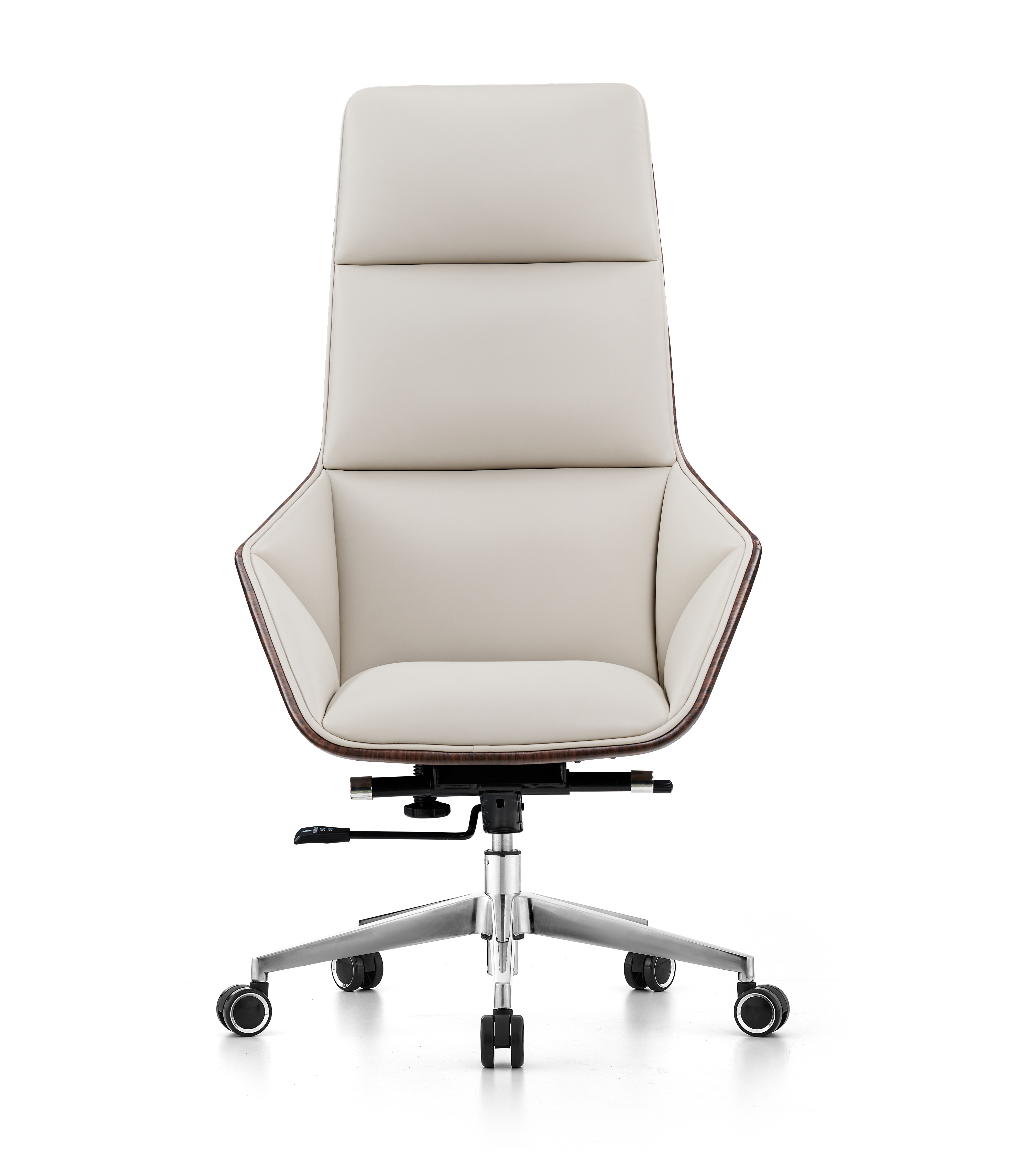 Zitai wood shell white luxury high back swivel executive classic leather office chair for manager