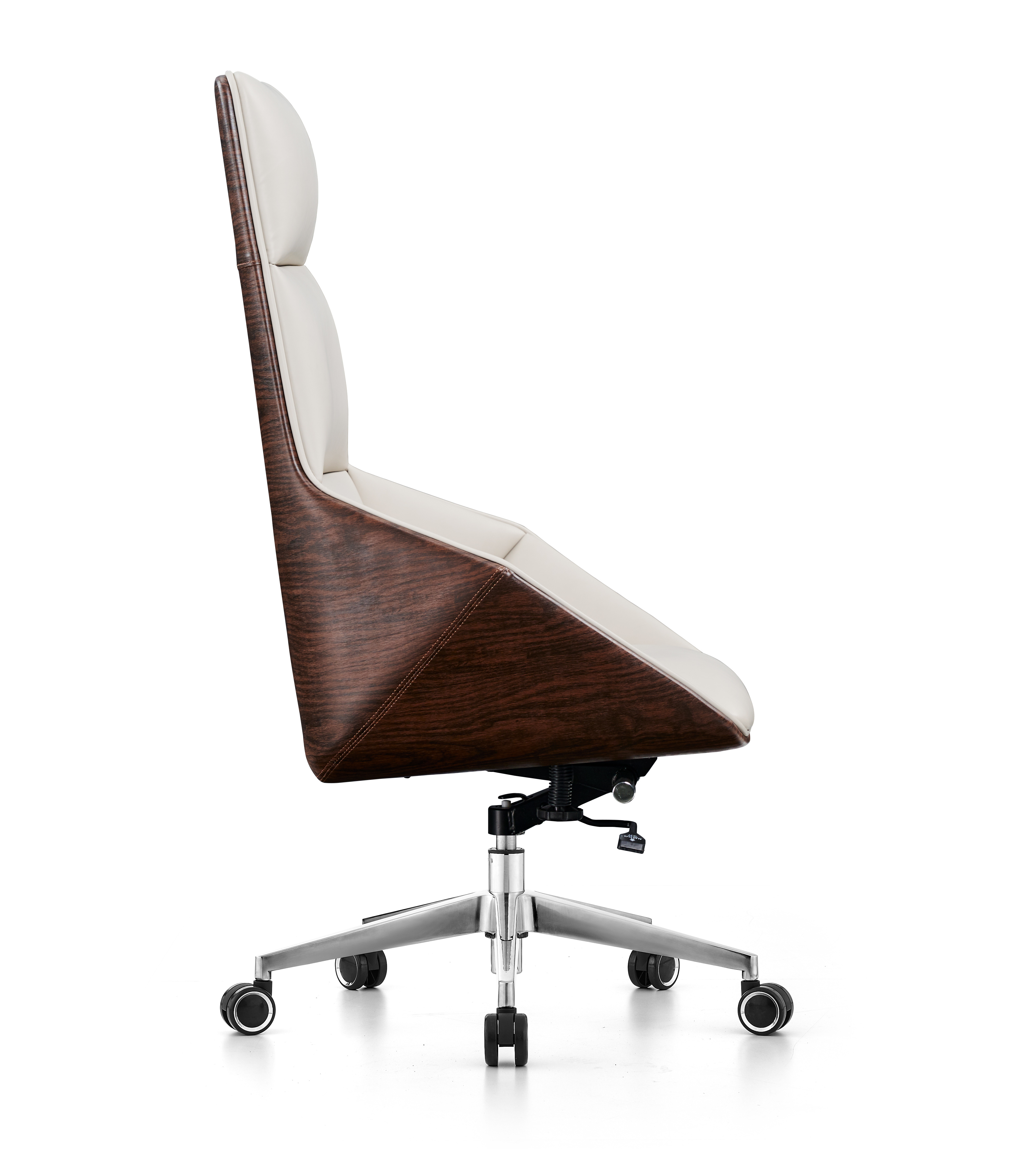 Zitai wood shell white luxury high back swivel executive classic leather office chair for manager