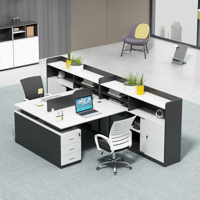 Zitai Modular Office Furniture Studio bureau desk Workstation Table 2 4 6 Seater Person Staff White Cluster Office Desk