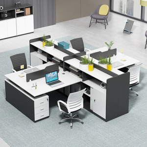 Zitai Modular Office Furniture Studio bureau desk Workstation Table 2 4 6 Seater Person Staff White Cluster Office Desk