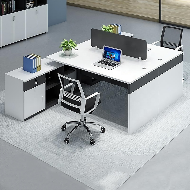 Zitai wooden office desk office desk partition 6 Person Staff Cubicle Office Table Desk Workstation with Storage cabinet