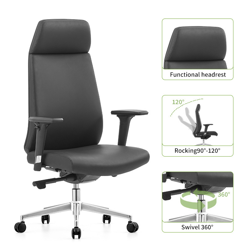 ZITAI 3D activity armrest leather executive boss computer chairs and office high back table and chair for office