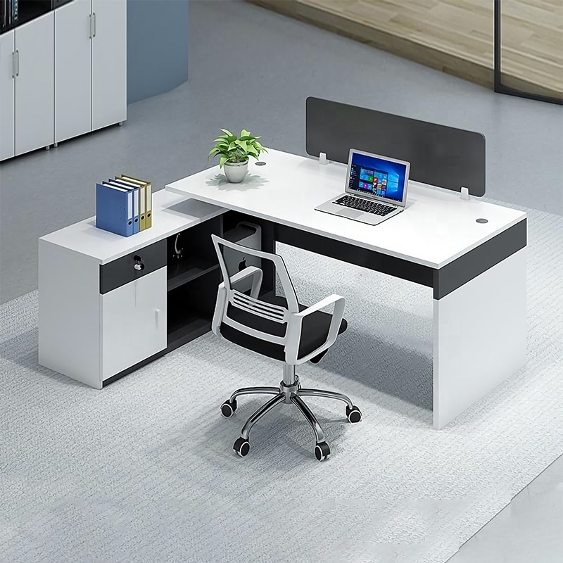 Zitai wooden office desk office desk partition 6 Person Staff Cubicle Office Table Desk Workstation with Storage cabinet