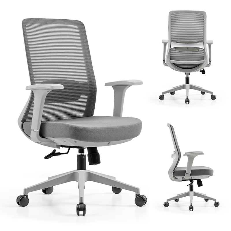 ZITAI Home Office Mid Back Accent Chair Executive Computer Office Desk Chair Grey Swivel Visitor Office Chair