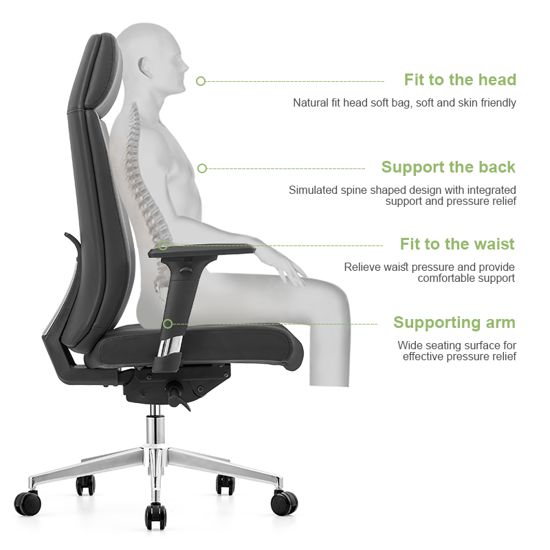 ZITAI 3D activity armrest leather executive boss computer chairs and office high back table and chair for office