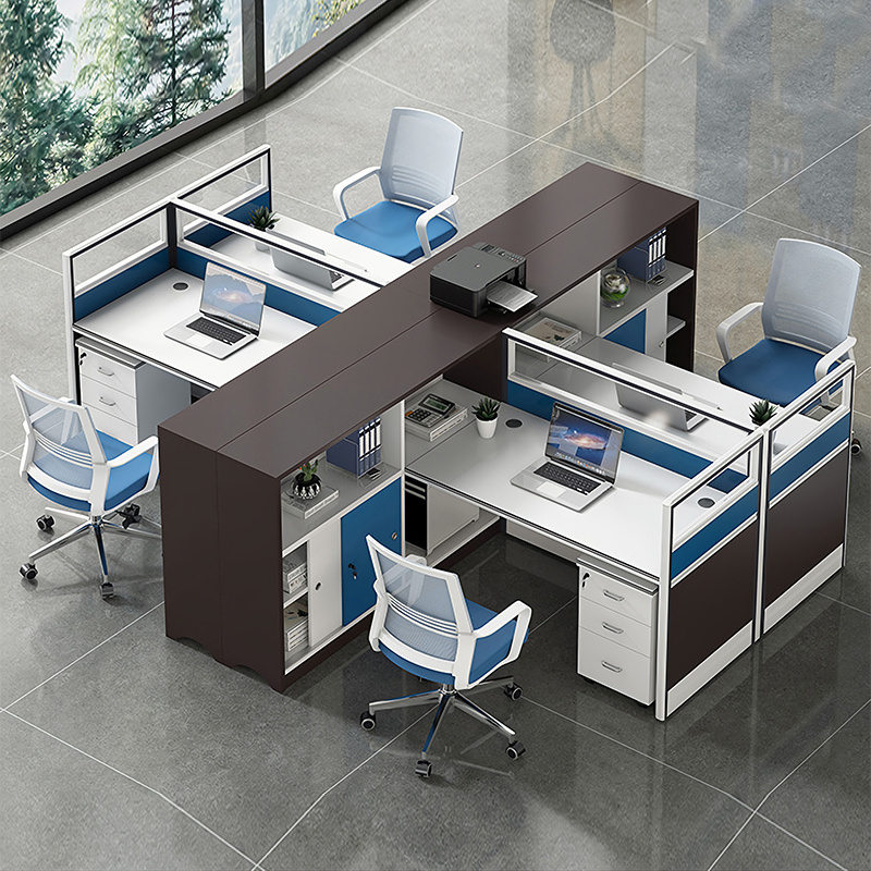 ZITAI Factory 2 4 6 person seat Modular cubicle curved office staff desk panel office furniture partitioned workstations