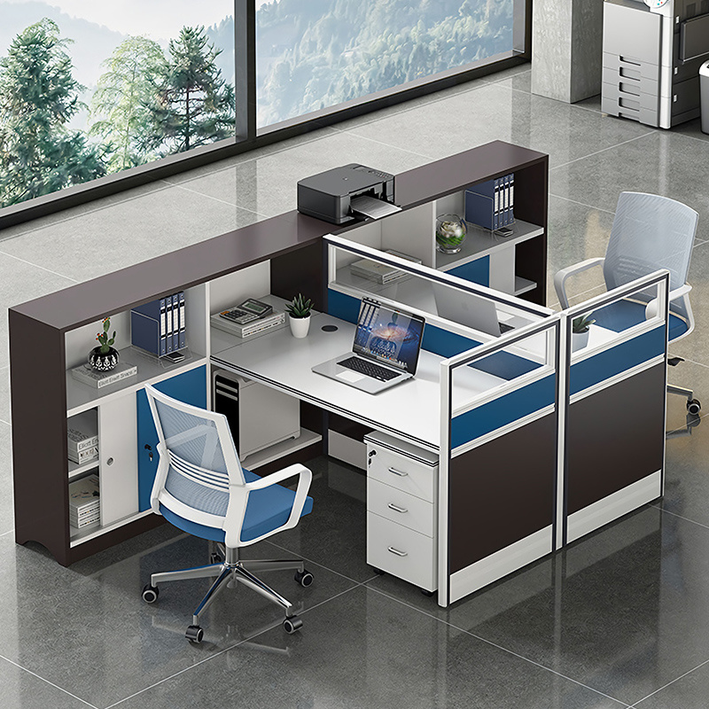 ZITAI Factory 2 4 6 person seat Modular cubicle curved office staff desk panel office furniture partitioned workstations