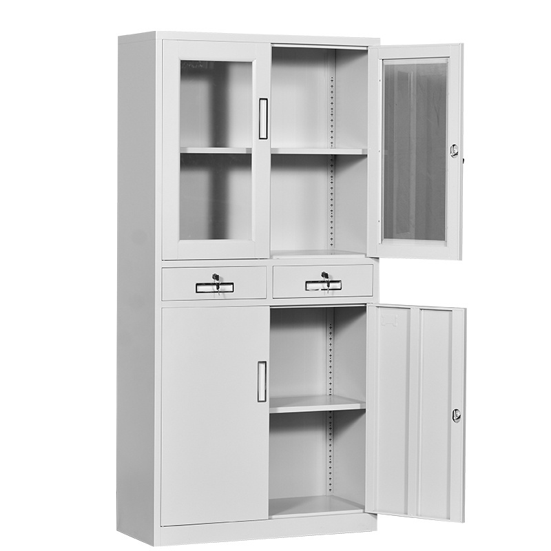 Zitai school Gym office Furniture White Metal File Cupboard 4 doors 2 Drawer Steel Filing Storage Cabinet