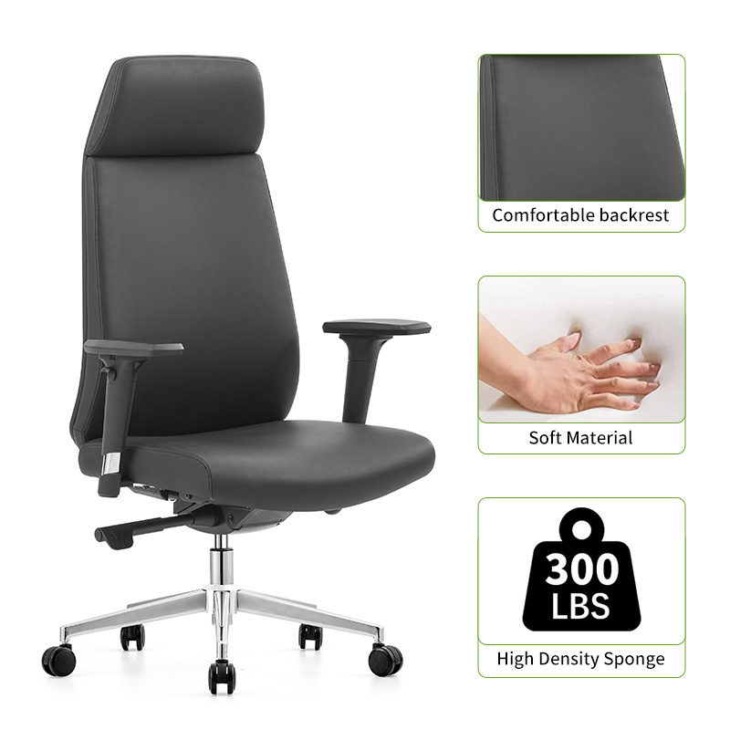 ZITAI 3D activity armrest leather executive boss computer chairs and office high back table and chair for office