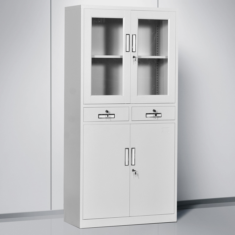 Zitai school Gym office Furniture White Metal File Cupboard 4 doors 2 Drawer Steel Filing Storage Cabinet