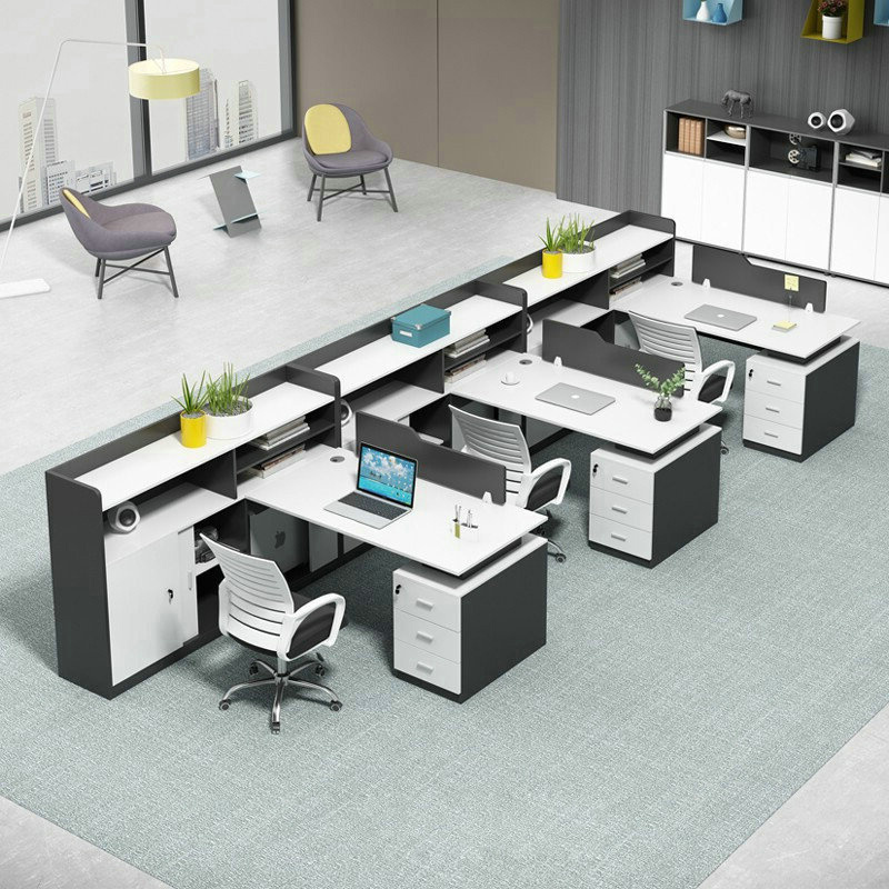 Zitai Modular Office Furniture Studio bureau desk Workstation Table 2 4 6 Seater Person Staff White Cluster Office Desk