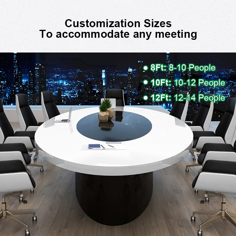 White paint oval conference desk office long table large business negotiation table and chair combination mdf conference table