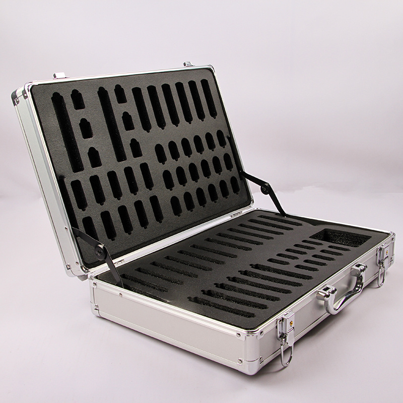 Aluminum composite panel with keys hard aluminum instruments carry storage case silver portable tool case equipment toolbox