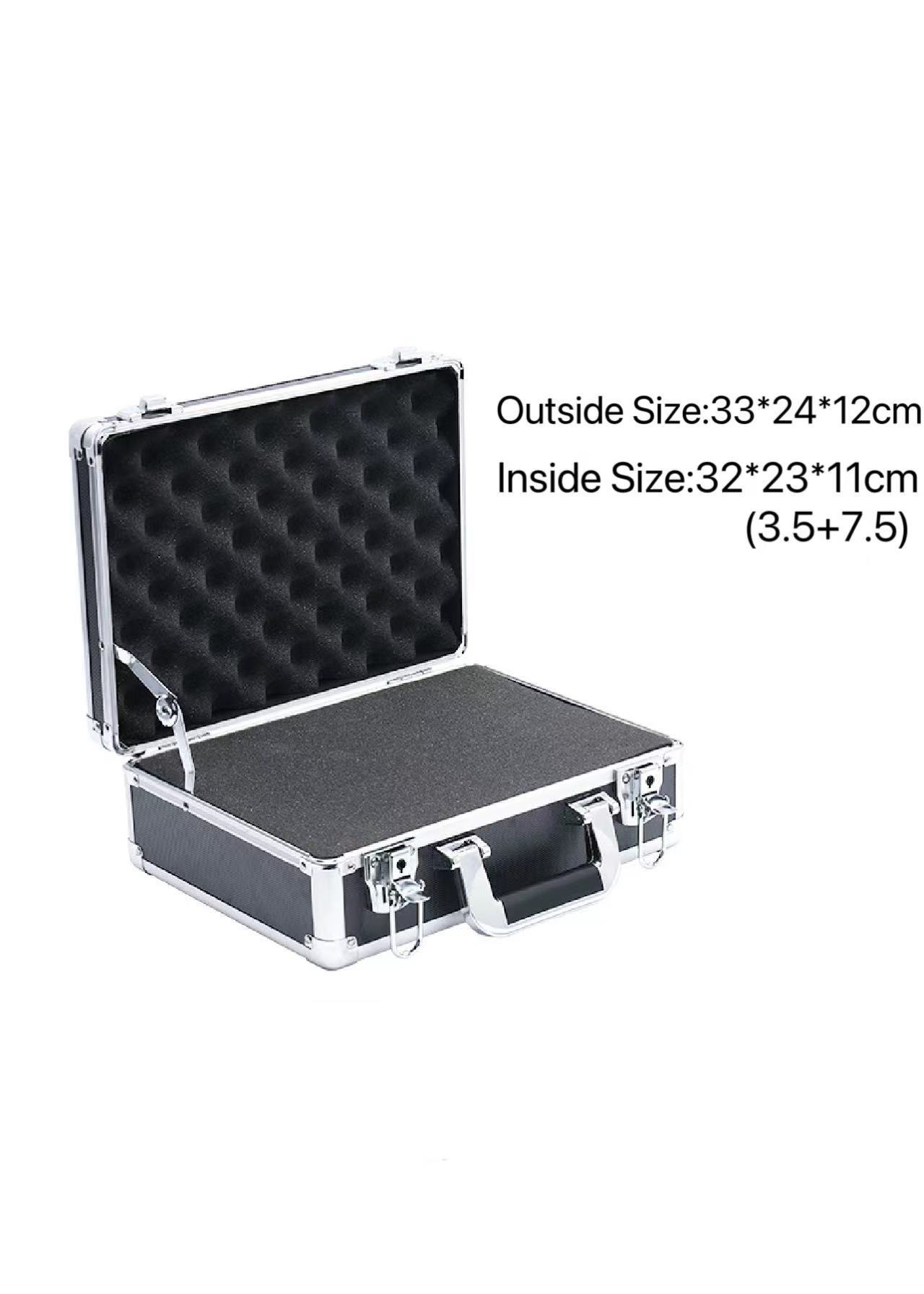 Stock fast ship best selling black silver color travel case with grid foam tool case aluminum case