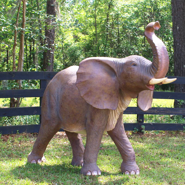 Custom Garden Resin Animal Sculpture Fiberglass Elephant Statue Figurine