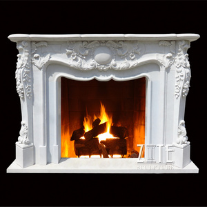 Hand Carved French Style Marble Fireplace Mantel