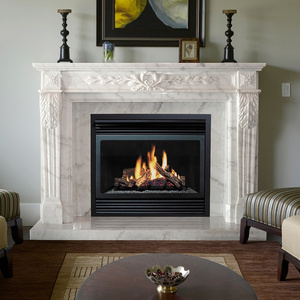 New Design Decorative white natural stone marble fireplace