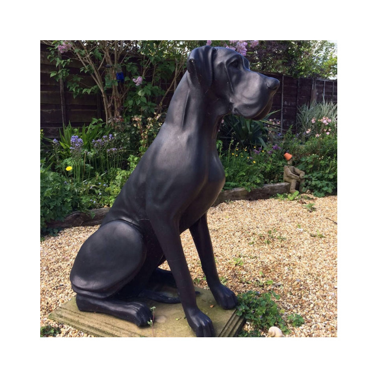 Western Style Bronze Life Size Great Dane Dog Statue