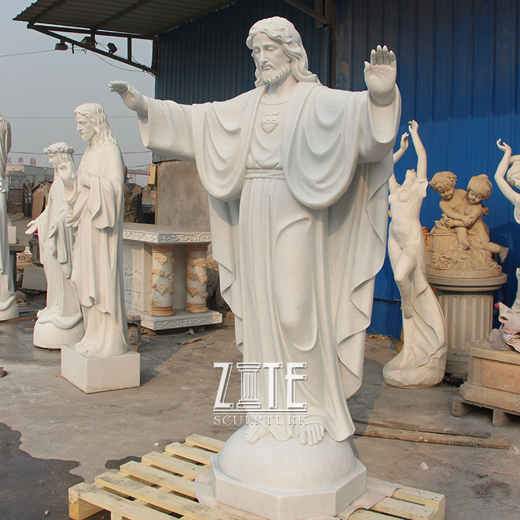 Popular Design Hand Carved life size marble jesus figure statue