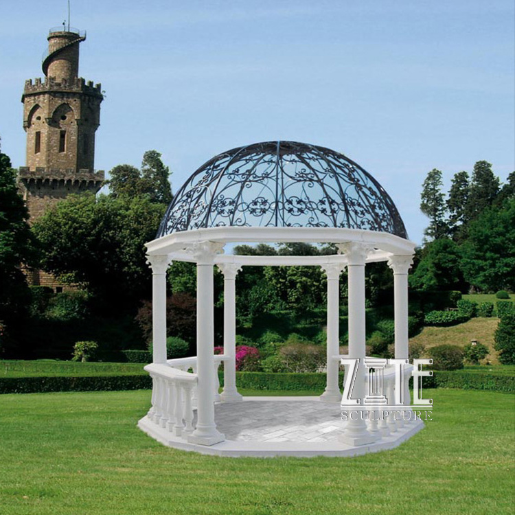 Garden Decorative Nature Stone Marble Gazebo For Sale