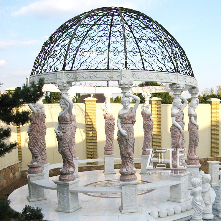 Garden Decorative Nature Stone Marble Gazebo For Sale