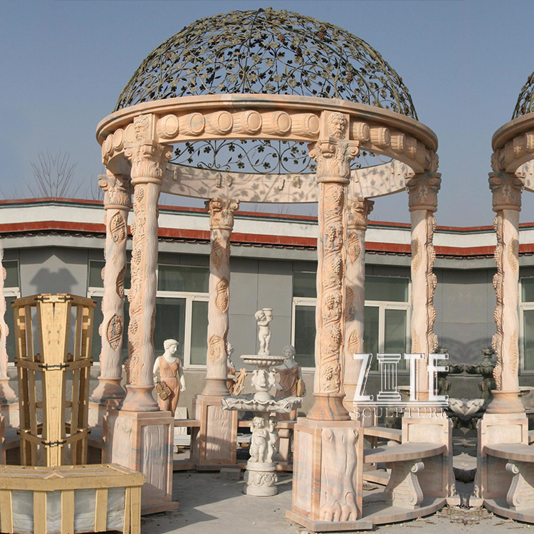 Garden Decorative Nature Stone Marble Gazebo For Sale