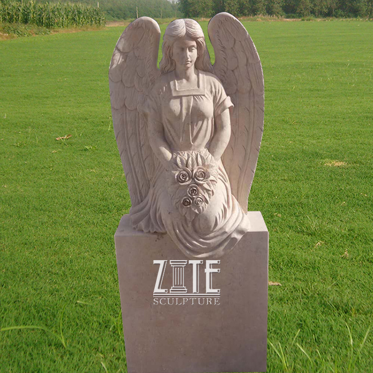 Natural Marble Hand Carved pink granite headstones stone tombstone and monument