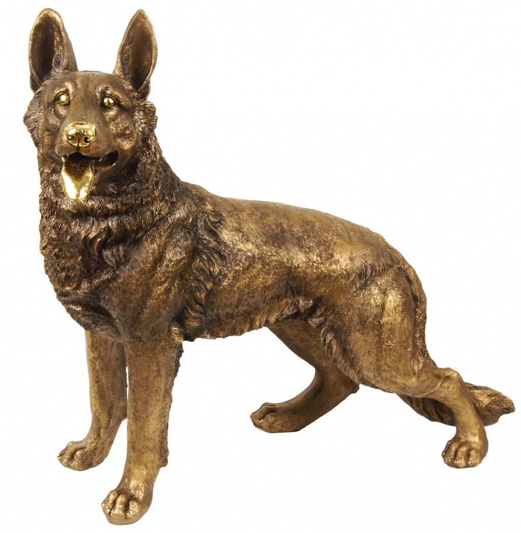 Hot Casting Outdoor Decorative Animal Sculpture German Shepherd Dog Bronze Statues