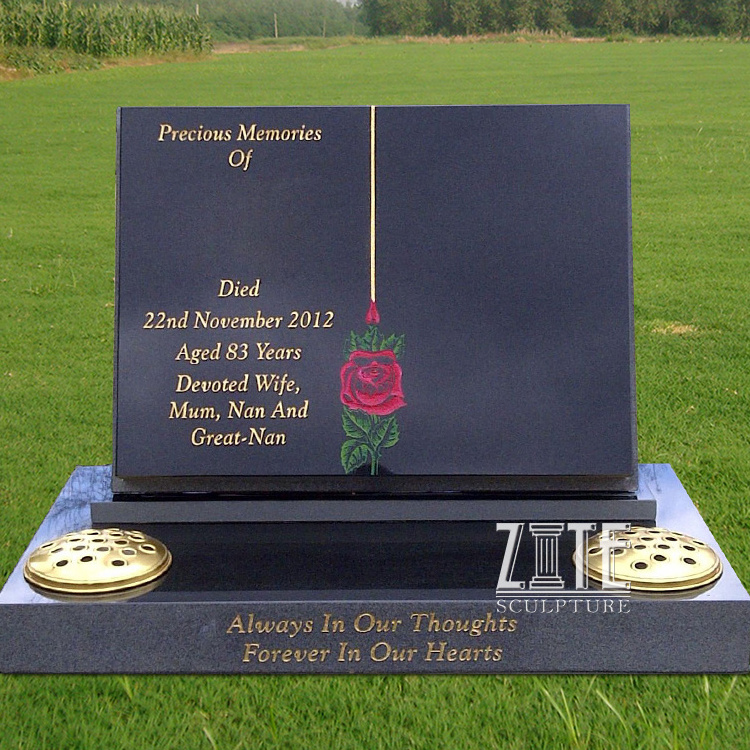 High Quality Marble Hand Carved black granite headstones for graves