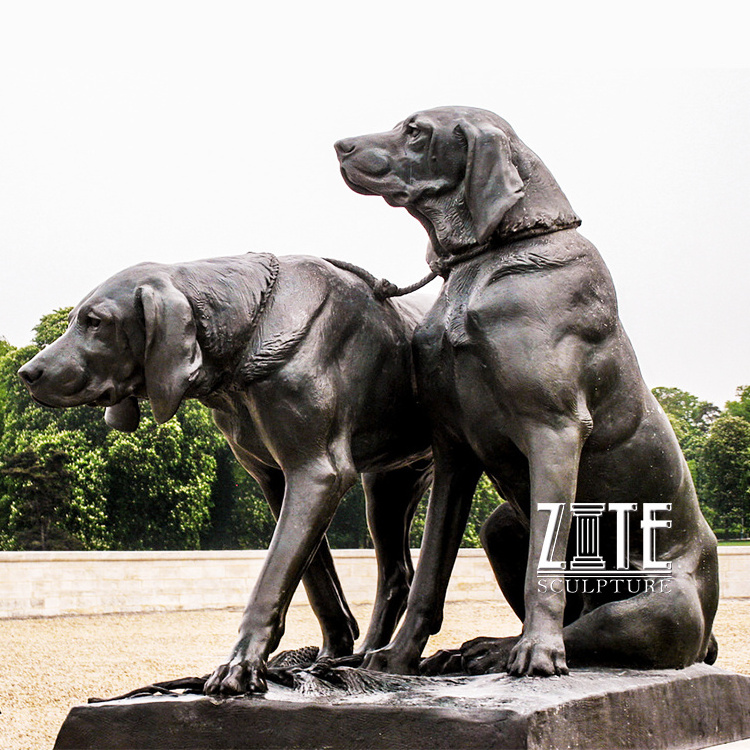 High quality Garden casting standing bronze golden retriever dog sculpture statue