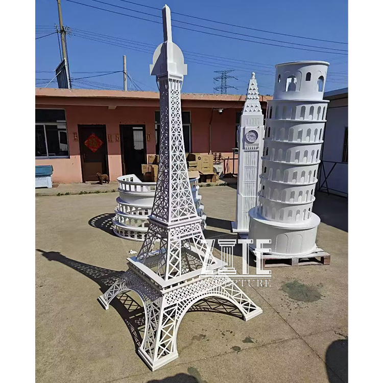 Outdoor Decoration Statue Large Eiffel Tower Metal Iron Sculpture