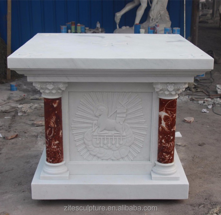 Hand Carved Natural Marble Stone Church Pulpit Altar Table