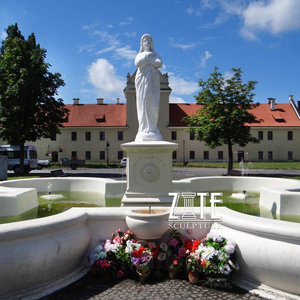 Custom garden outdoor stone marble virgin mary water fountain