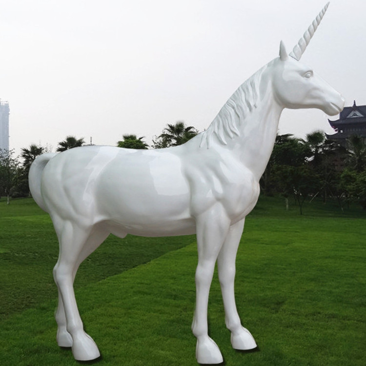 Garden decoration life size art resin fiberglass unicorn statue