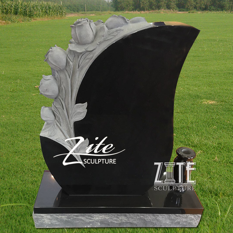 High Quality Marble Hand Carved black granite headstones for graves