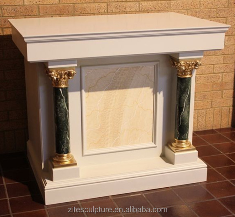 Hand Carved Natural Marble Stone Church Pulpit Altar Table